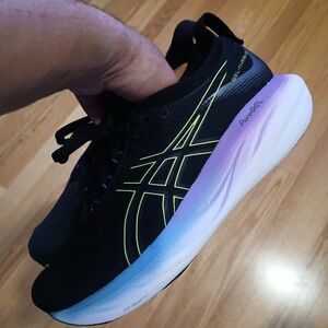 Asics Black and Neon Yellow Athletic Shoes